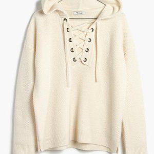 Madewell Lace-Up Hoodie Sweater